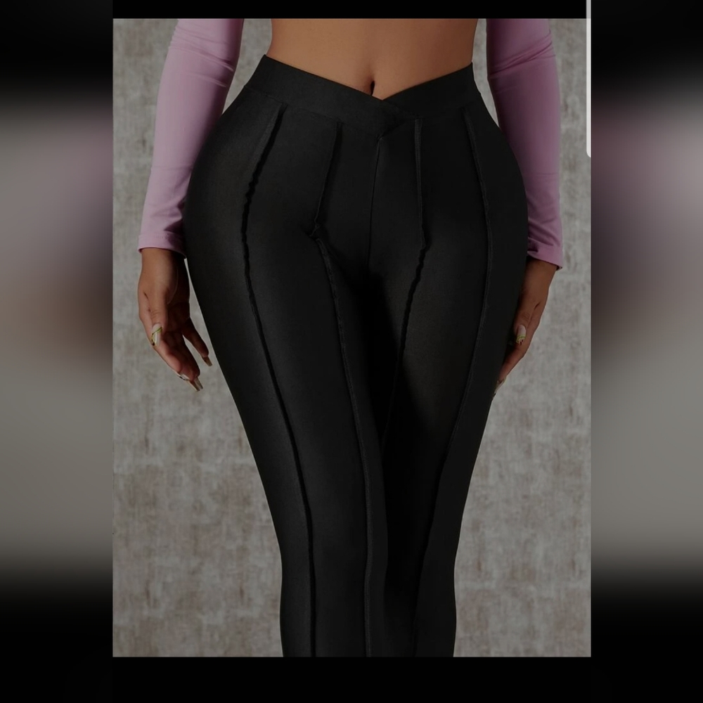 Sexy black seam leggings